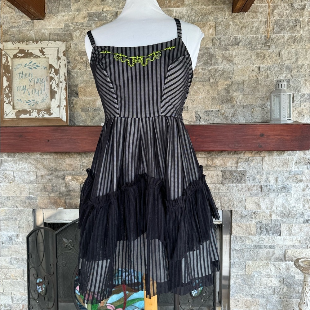 Hot topic Beetlejuice Dress Small Goth Dress Punk Rocker - Picture 4 of 16